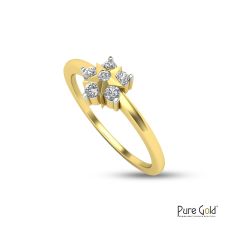 Pure Sparkle Star Ring (0.13 CTS and 18K gold)