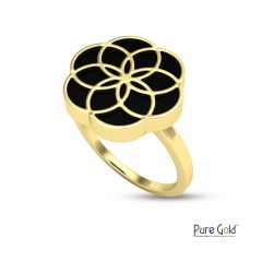 18 Karat Gold Luciana Venti Black Onyx Ring
