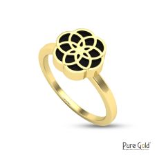 18 Karat Gold Luciana Pico Black Onyx Ring