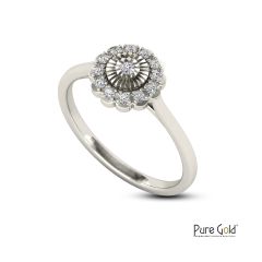 Floral Sparkle Ring (18k and 0.1 CTS)