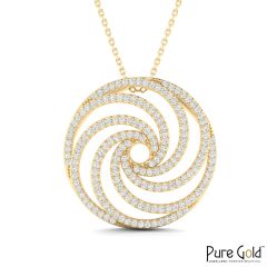 18 Karat Gold Phoenix Ember Diamond Pendant with Chain