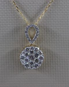 Double Pressure 0.45 Pointer Diamond Pendant with Chain- PGSLG26373