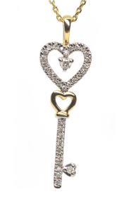 Valentine Heart Key Pendant